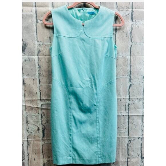 J. McLaughlin Womens Olson Sleeveless Dress Aqua Solid Size 2 - Picture 1 of 9